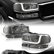 For 1999-2006 Gmc Sierra 1500 2500 Drl Led Smoke Clear Headlightsbumper Lamps For 1999-2006 Gmc Sierra 1500 2500 Drl Led Smoke Clear Headlightsbumper Lamps