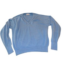 Vintage Pickering Men’s Acrylic V-neck Sweater XL - Powder Blue Made in USA