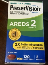 PreserVision AREDS 2 Formula 120 Mini Soft-Gels VEGAN FORMULA 60-Day Supply 