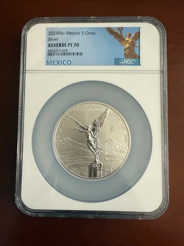 2024 Mexico Reverse Proof Silver Libertad 5 Onza R-PF70 NGC With Mexico Label