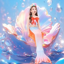 Girls Mermaid Tail Swimsuit Set Swimwear cosplay fun pretend 2026 New