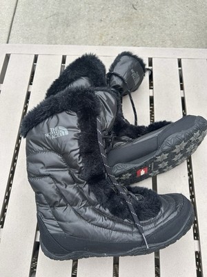 THE NORTH FACE  snow winter boots US 9 black fur