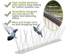 38 Ft Stainless Steel Bird Deterrent Spike Strips 30 Strips 16 L, 672 Spikes 4 H