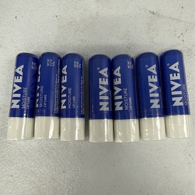 Lot of 7 Nivea Moisture Lip Care New Factory Sealed SkuD