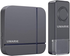 Wireless Doorbell Grey, Plug in Waterproof Doorbell Kit, Best Cordless Door Chim