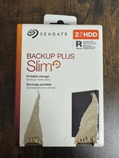 Seagate Backup Plus Slim 2TB Black Portable External HDD Data Recovery Included