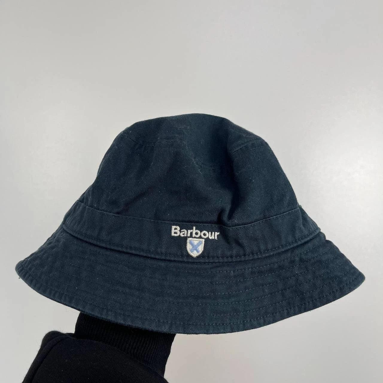 Barbour Bucket Hat Navy Blue Cotton Tartan Lined Unisex