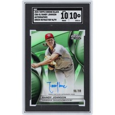 Randy Johnson 2025 Topps Chrome Black Autographed Green Refractor SGC 10/10 Auto