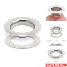 Metal Grommets Eyelets with Washers 1 Inch Hole 10 Sets Stainless Steel for