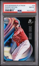 2018 BOWMAN PLATINUM WITH GLOVE #34 SHOHEI OHTANI ROOKIE RC PSA 8