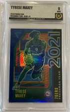 2020 Panini Flux Blue Prizm Freshman Year #9 Tyrese Maxey RC Rookie /99  Mint 9