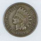 ~Vintage American Bronze~ 1909 Indian Head Cent 1c Coin VF z984