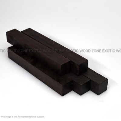 6 Pcs Gaboon Ebony Pen Turning Blanks 3/4x 3/4x 4 Wood Blocks- Free US Shipping