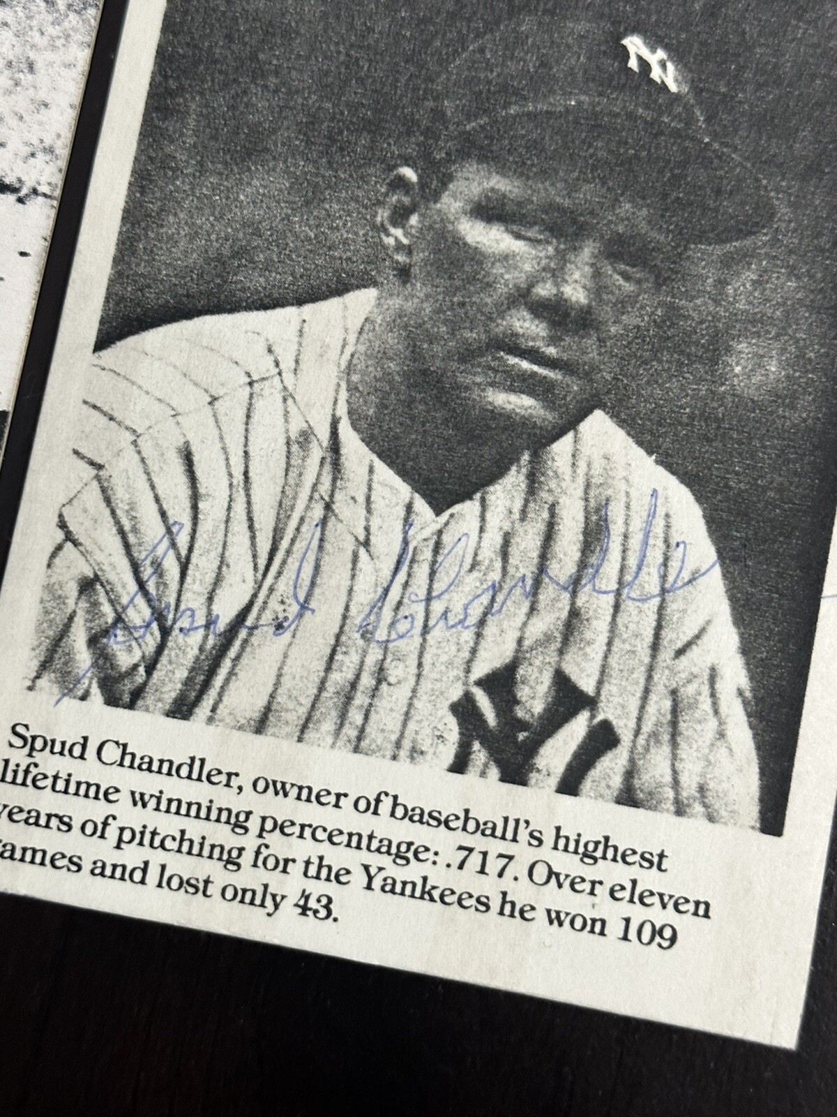 Lot of 3 Signed Spud Chandler 3x5 4x6 4x4 Photos New York Yankees - image 2