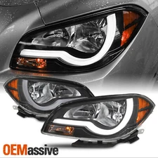 For 2008-2012 Chevy Malibu LED Light Tube Headlights Head Lamps- Black Housing
