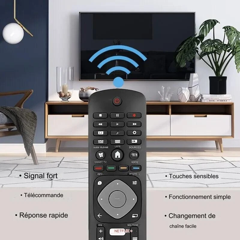 Télécommande Philips HOF16H303GPD / 398GR08B sans fil pour Télévision 433 MHz - Photo 4/4