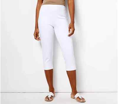 Joan Rivers Petite Signature Knit Capri Pants-White-Petite XL-NEW-A496278 |  eBay