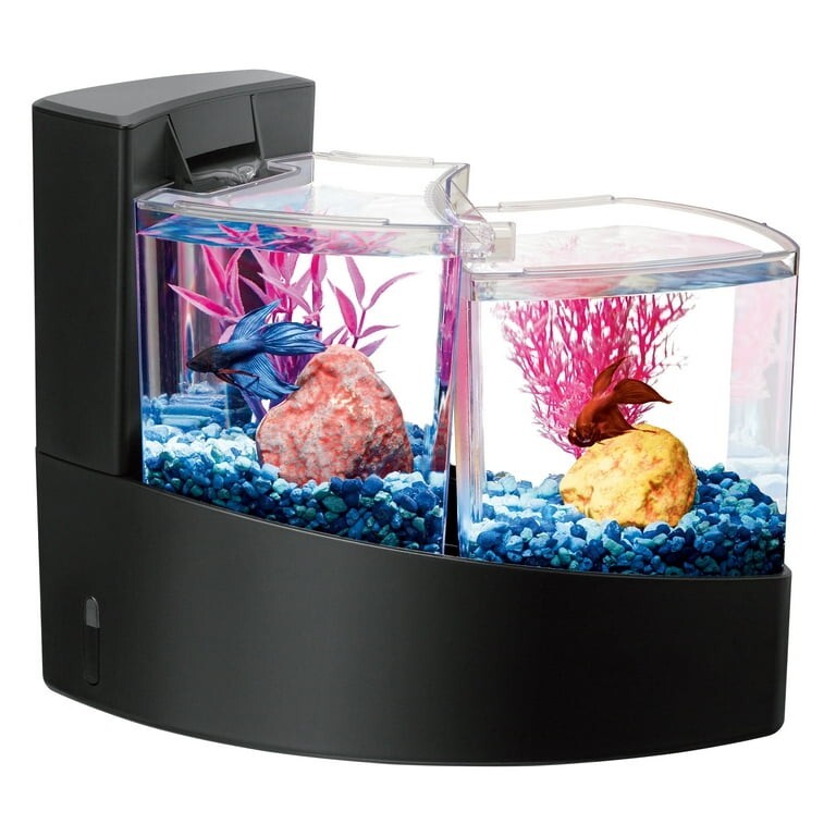 AQUA Betta Falls 2 Section Aquarium Fish Tank With QuietFlow AQUA Betta Falls 2 Section Aquarium Fish Tank With QuietFlow