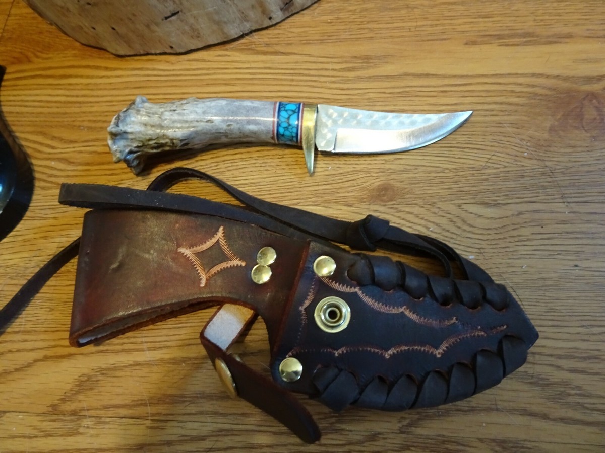 KEN RICHARDSON KNIVES * SMALL HUNTER TURQUOISE 6 5/8