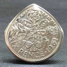 SIXPENCE Coin Plectrum- Stainless Steel Guitar Pick - Brian May - FREE SHIPPING