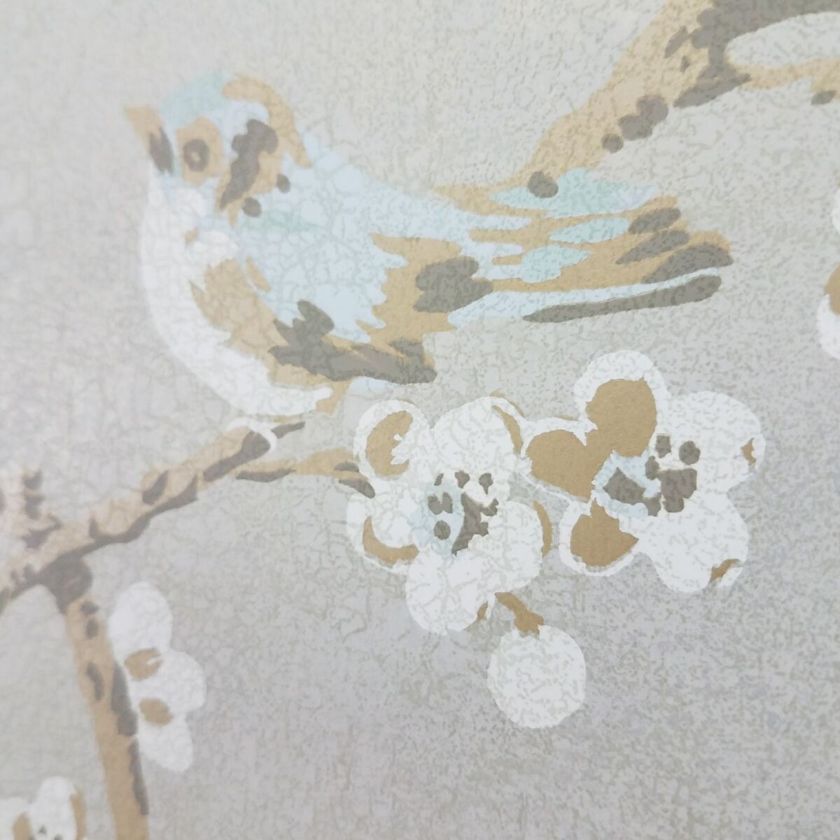 York Bird With Blossoms Hand Painted Silver French HP0325 York Bird With Blossoms Hand Painted Silver French HP0325