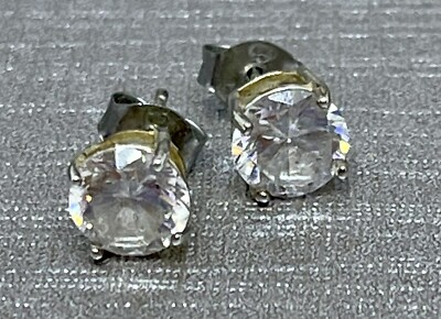 SU CH CZ Stud Earrings, Vintage