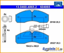 Brake pad set, disc brake ATE 13.0460-4865.2 for Nissan