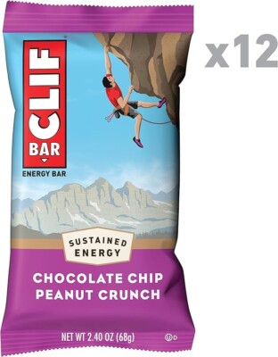 Clif Bar Chocolate Chip Peanut Crunch Energy Bar 2.4oz (Pack Of 12)