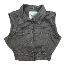 Rare Vintage KENZO Jeans Women's Sz M Brown Button Up Vest