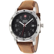 Wenger Men's Watch Roadster Racer Black Dial Brown Leather Strap 01.9041.221S