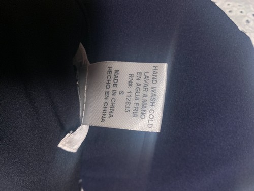 Esley Navy Blue and White Sleeveless Fit & Flare Dress - Small - Picture 8 of 8