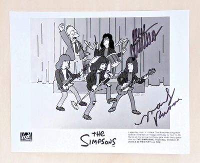 THE SIMPSONS & THE RAMONES SIGNED 8x10 PHOTO by Marky Ramone & Dan