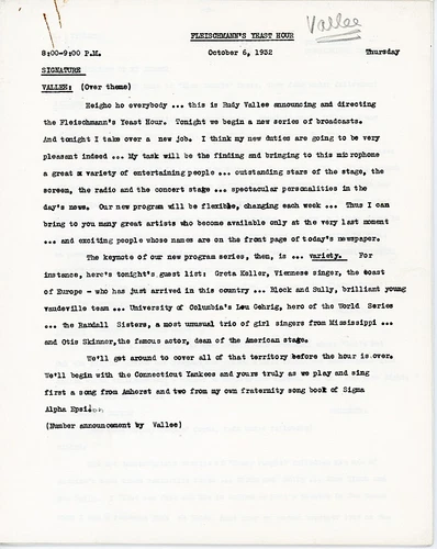 -Rare- 1932 -BABE RUTH CALLED SHOT- LOU GEHRIG Autograph Baseball Radio Script