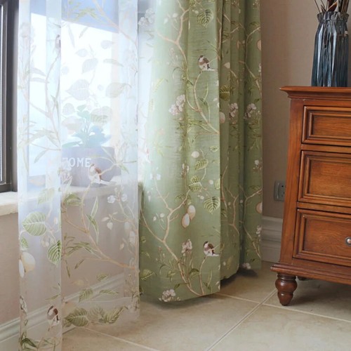 Country Curtains Living room Cotton Linen Window Window Blackout French Drapes - Picture 18 of 28