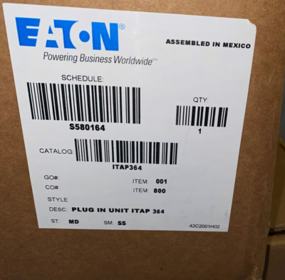 EATON ITAP364 PLUG IN UNIT 200A 3PH 3W 600V NEW READY TO SHIP