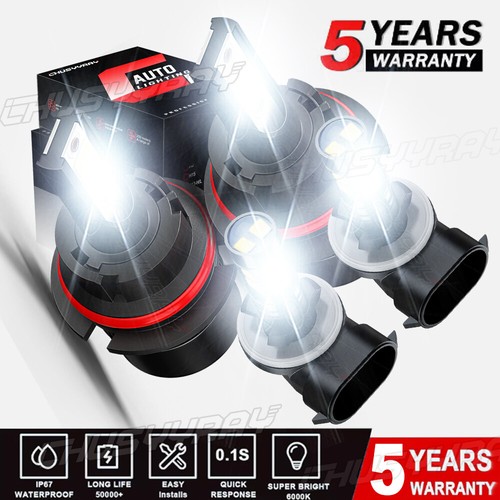 For Dodge Dakota 2001-2003 4x 9007 LED Headlight Hi/Lo + 881 Fog Light Bulbs Kit