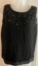 Suburbanite Vintage Hand Beaded Wool Angora Sleeveless Sweater Small