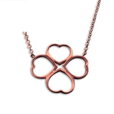 Good Luck 4 Four Leaf Clover Gold Plated Necklace 18 inch chain in Gift Box