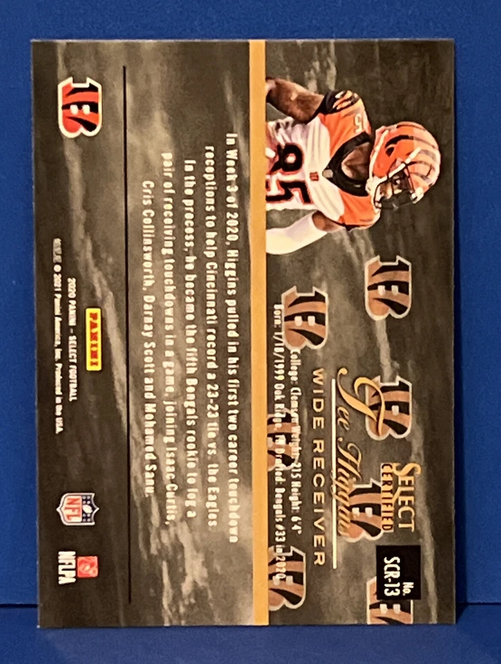 2020 Panini Select Tee Higgins Rookie Card #SCR13 - Image 2 of 2