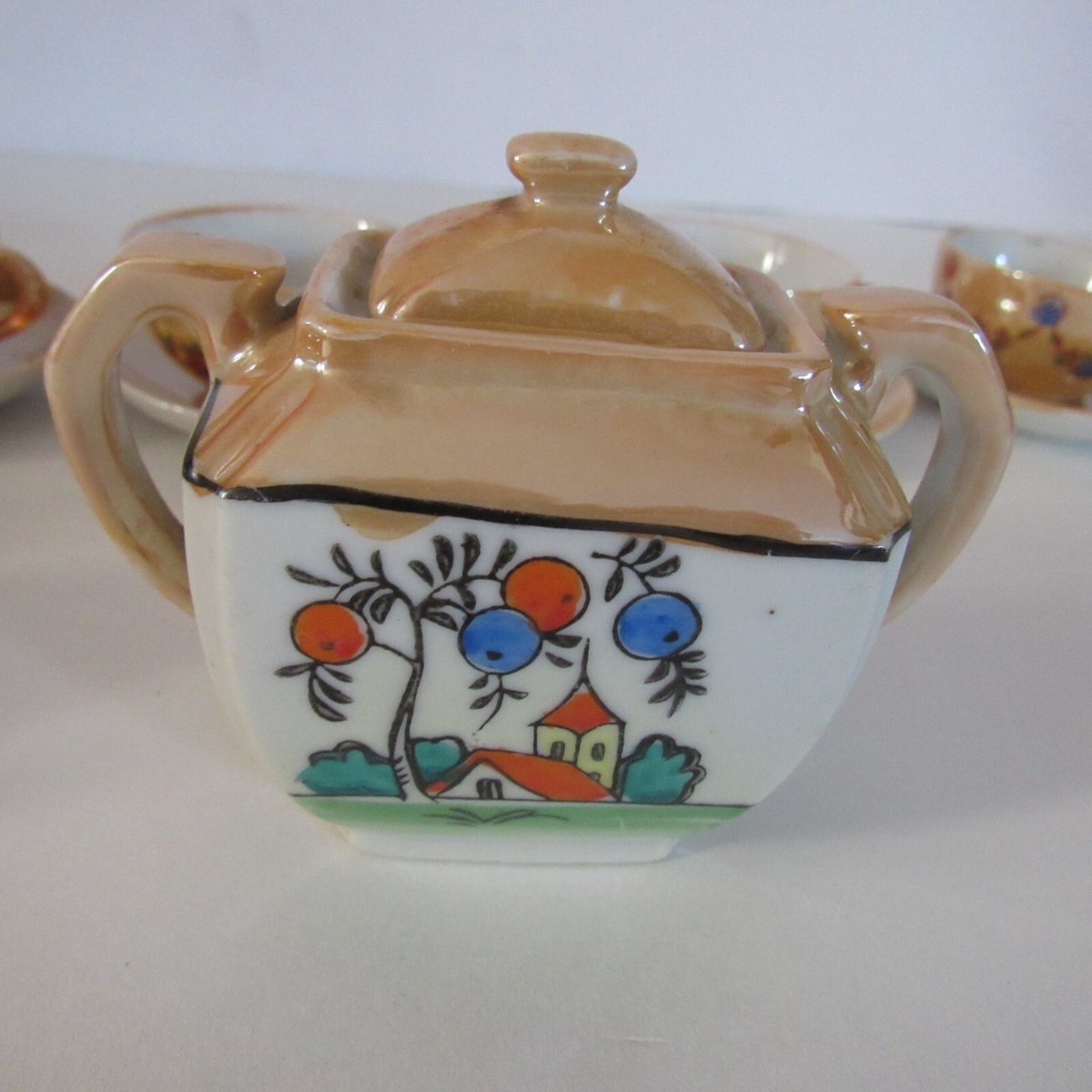 Vintage Child Tea Service Set Lusterware Japan 14 pc teapot