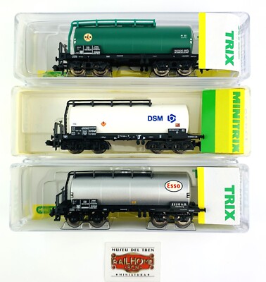PN256 - Minitrix N 13838/15504 - Lot 3 Wagons Cistern '' Dsm-Dea-Esso ''