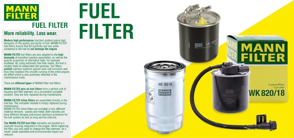 Nuevo par de 2 filtros de combustible para Mercedes-Benz GL320 ML350 GL450 Mann Foto 2 de 2