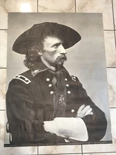 GENERAL GEORGE CUSTER POSTER 1972 GAF CORP. MATTHEW BRADY PHOTO 30X39 Civil War