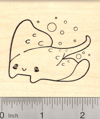 Manta Ray Rubber Stamp, Stingray, Fish, Marine Wildlife J24601 WM