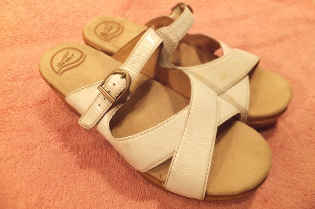 DANSKO White Leather Sandals Clogs Womens Size EU 40 Quite Good | eBay