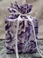 Purple & Lavender Flowers Handmade square tissue box cover cotton fabric