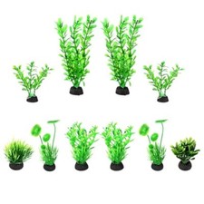 10Pcs Artificial Fish Tank Plants Fake Plastic Water Green Plants Aquarium Decor