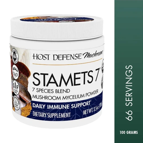 Host Defense Stamets 7 Powder 100 g Organic Immune Support Fungi Perfecti