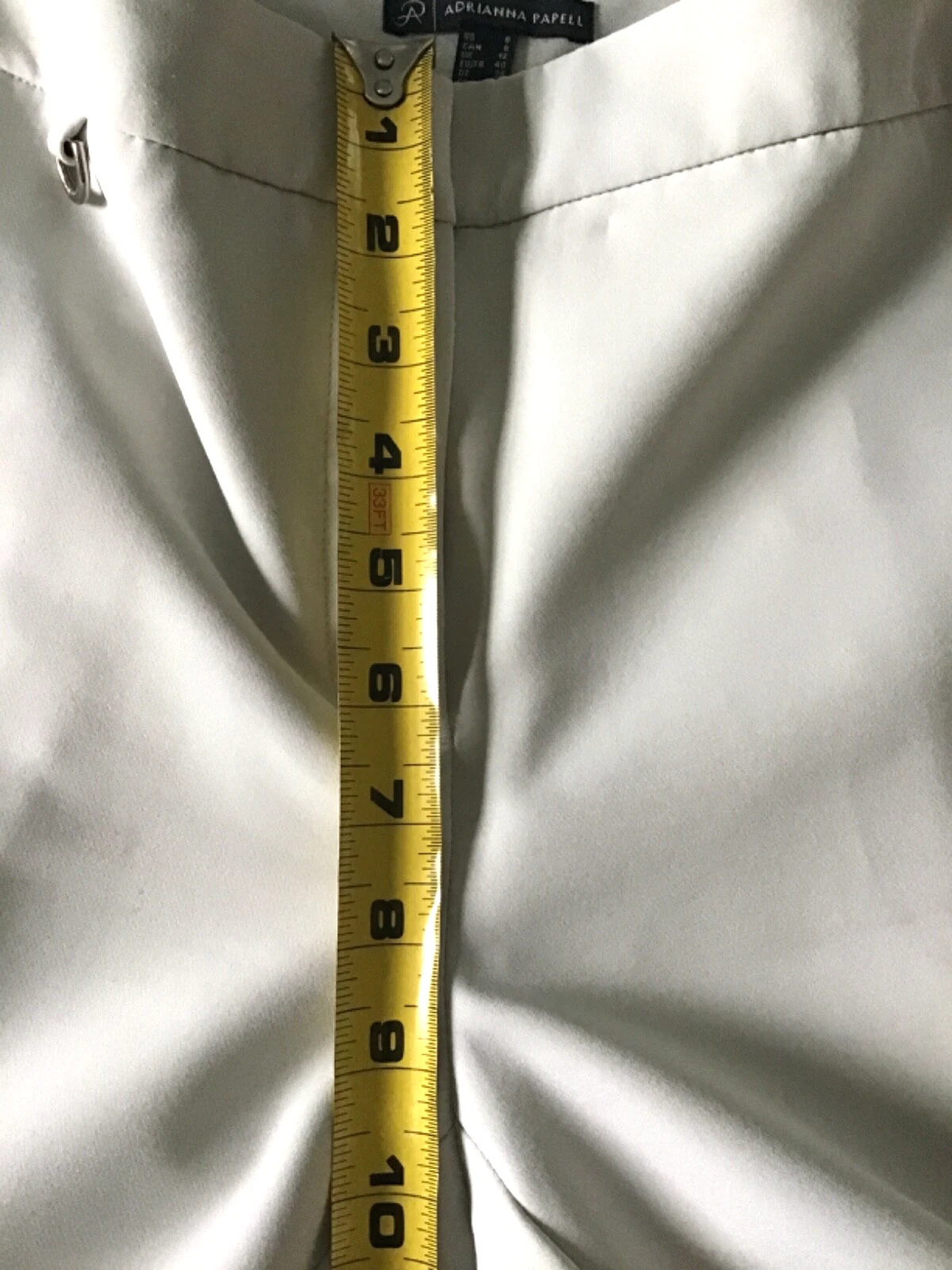 OFF WHITE Adrianna Papell Vestito Pantalone Pantalone Taglia 8 Tan Off White Lavoro Ufficio Elasticizzato