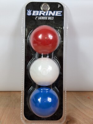 3 Pack Brine 2'' Lacrosse Balls Red White Blue New